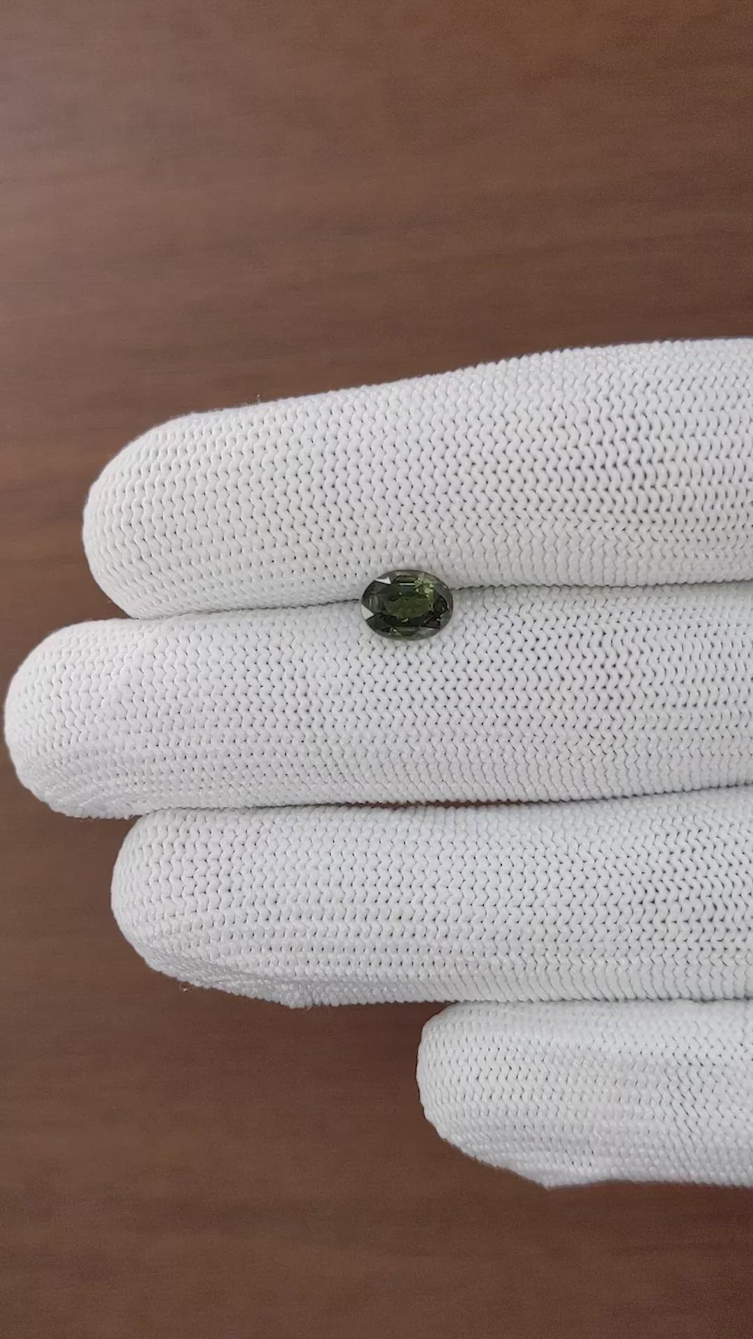 1.60 Ct. Yellowish Green Sapphire from Tanzania Size Video