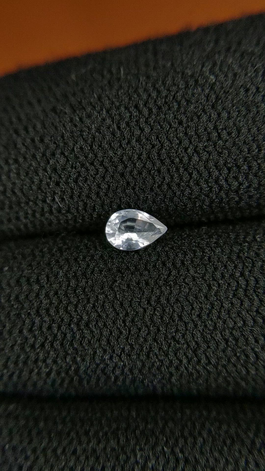 0.33 Ct. White Sapphire from Ceylon (Sri Lanka) Size Video