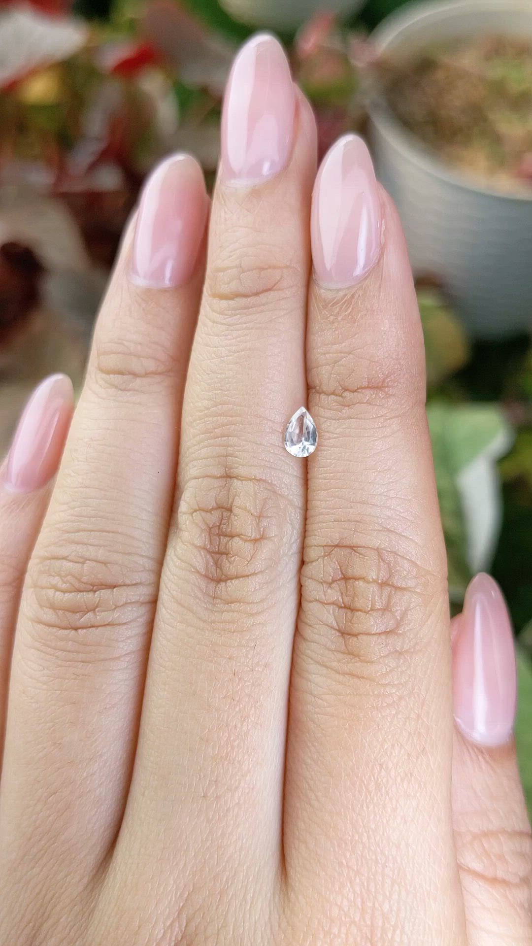0.33 Ct. White Sapphire from Ceylon (Sri Lanka) Size Video