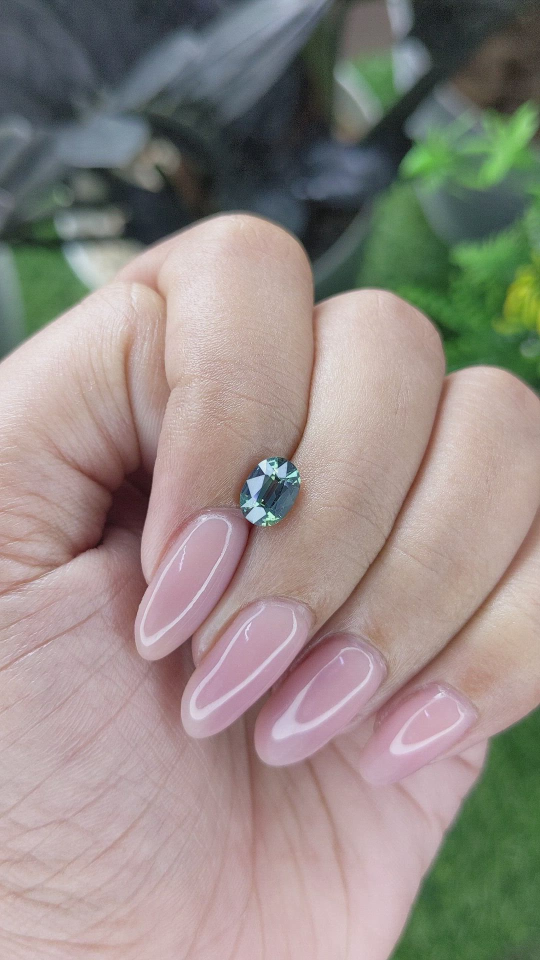 1.27 Ct. Bluish Green Sapphire from Tanzania Size Video