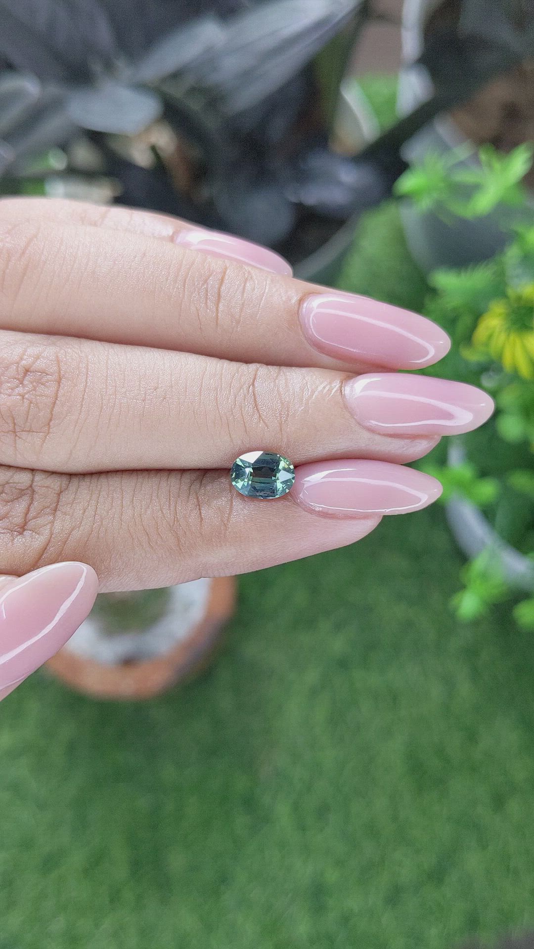 1.27 Ct. Bluish Green Sapphire from Tanzania Size Video