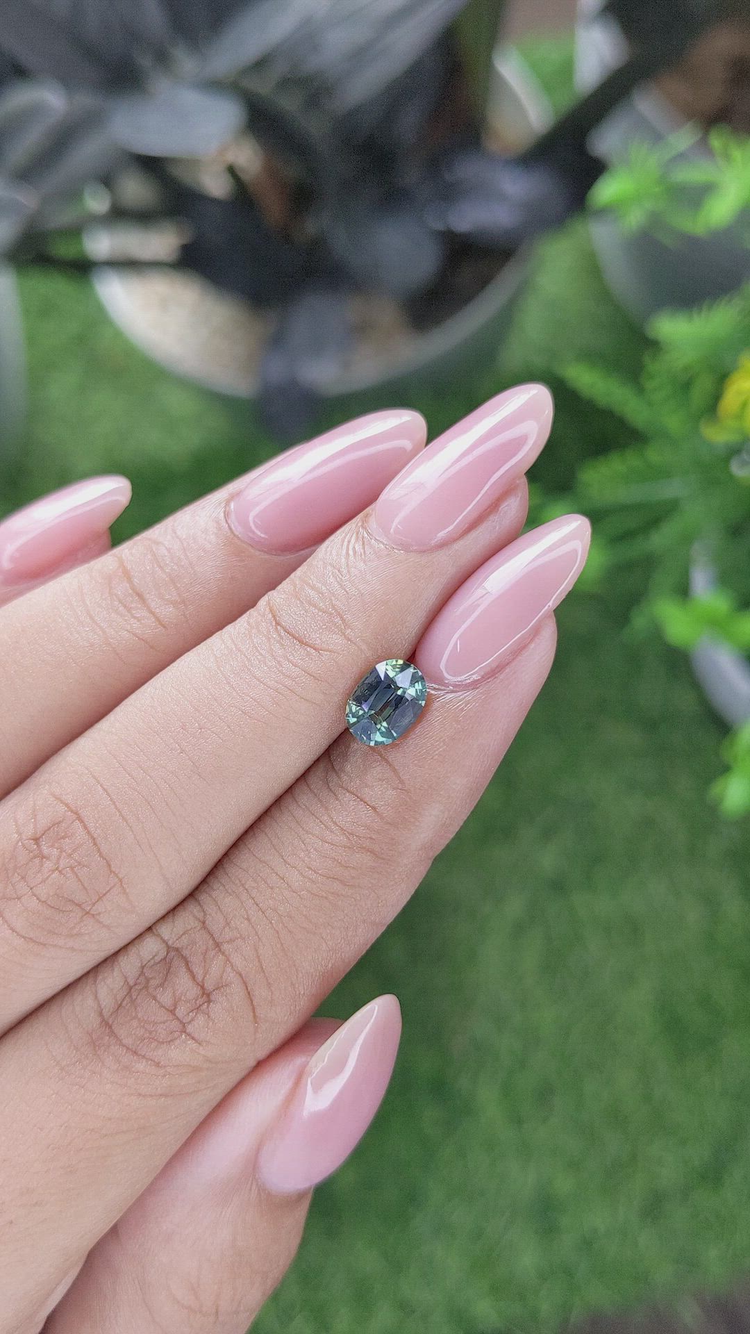 1.27 Ct. Bluish Green Sapphire from Tanzania Size Video