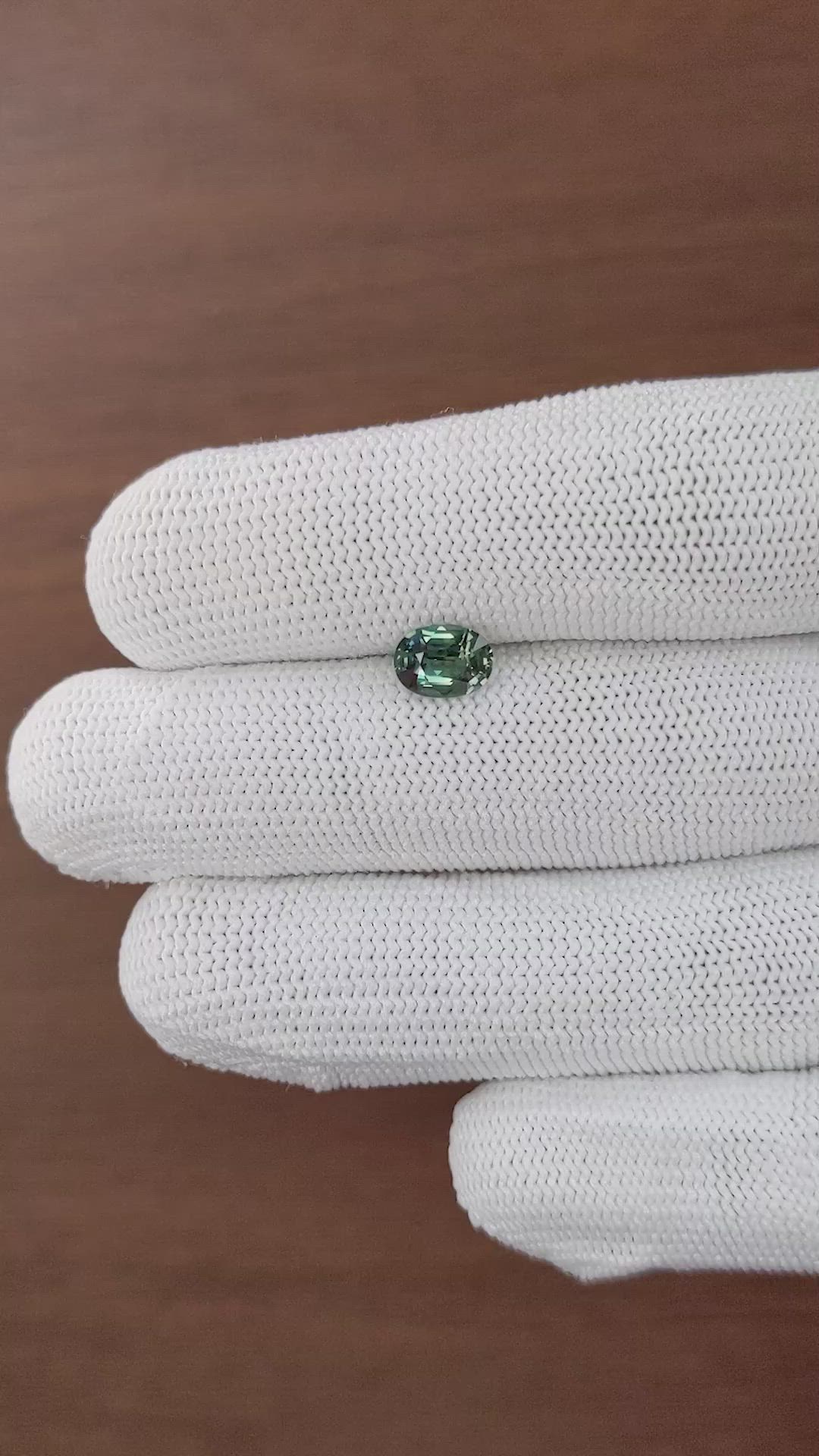 1.27 Ct. Bluish Green Sapphire from Tanzania Size Video