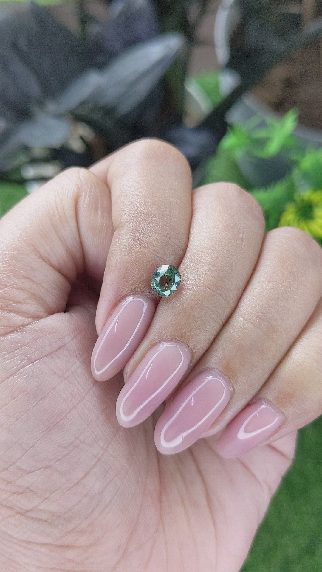 1.12 Ct. Bluish Green Sapphire from Tanzania Size Video