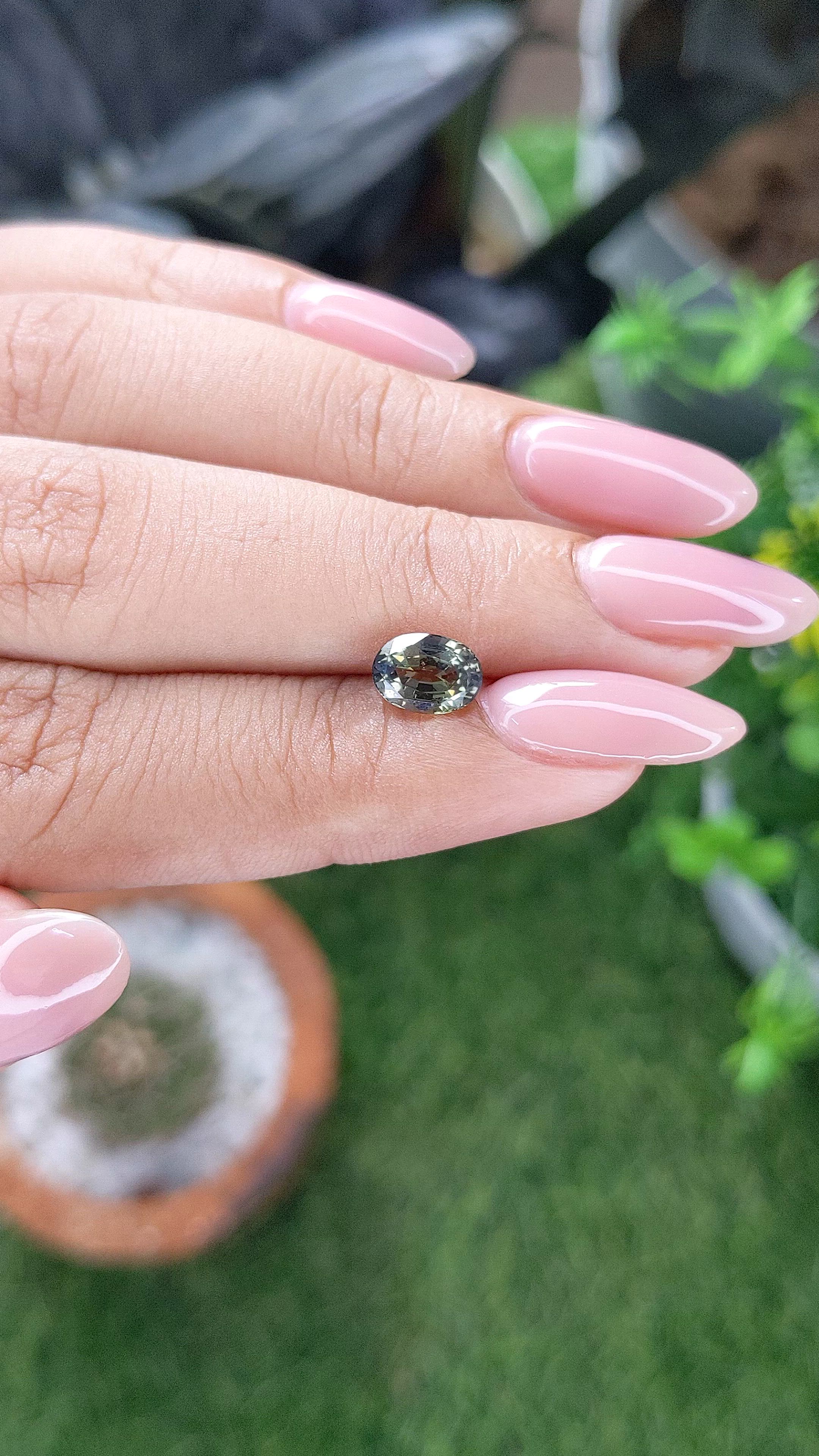 1.52 Ct. Yellowish Green Sapphire from Tanzania Size Video