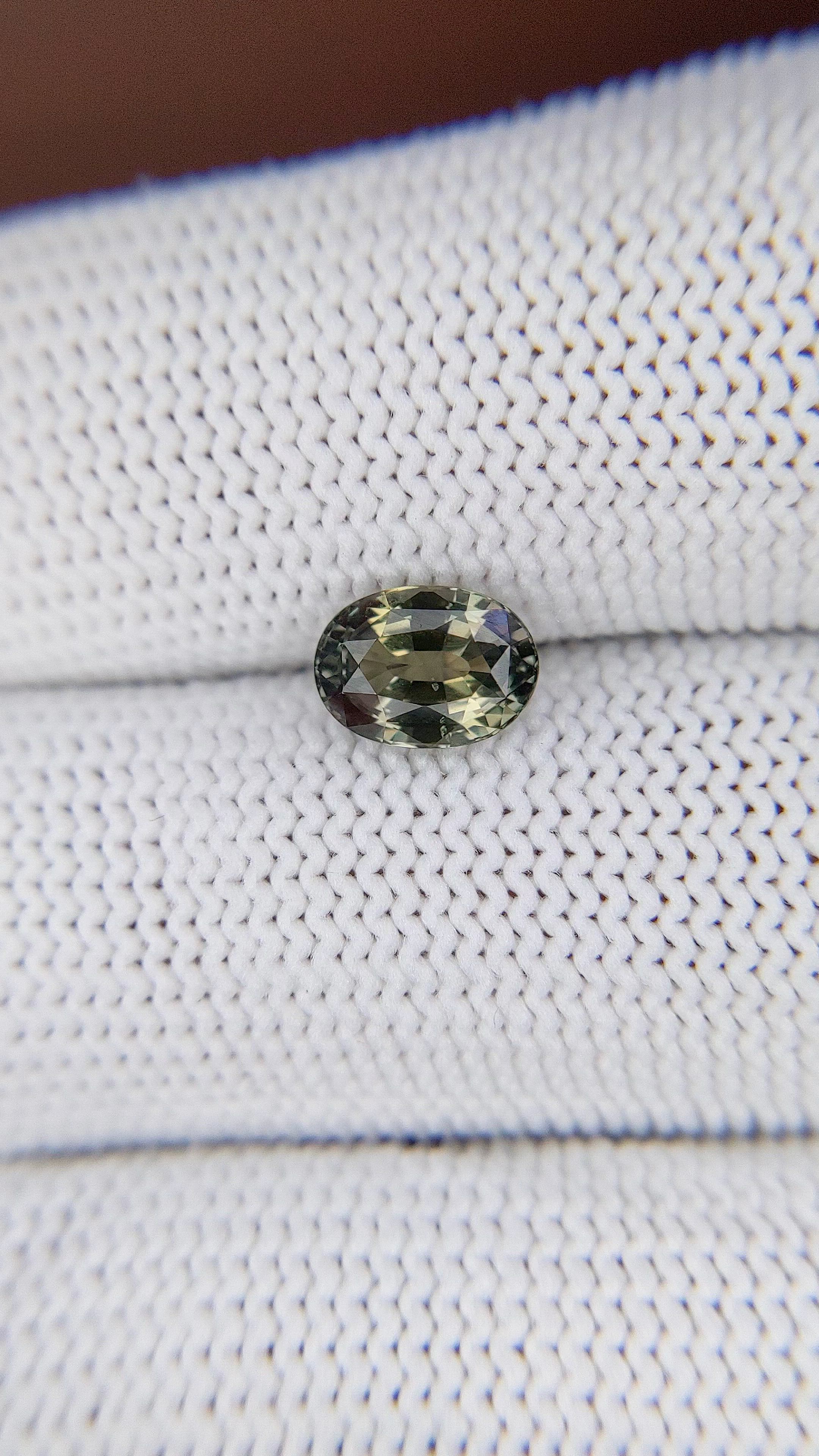 1.52 Ct. Yellowish Green Sapphire from Tanzania Size Video