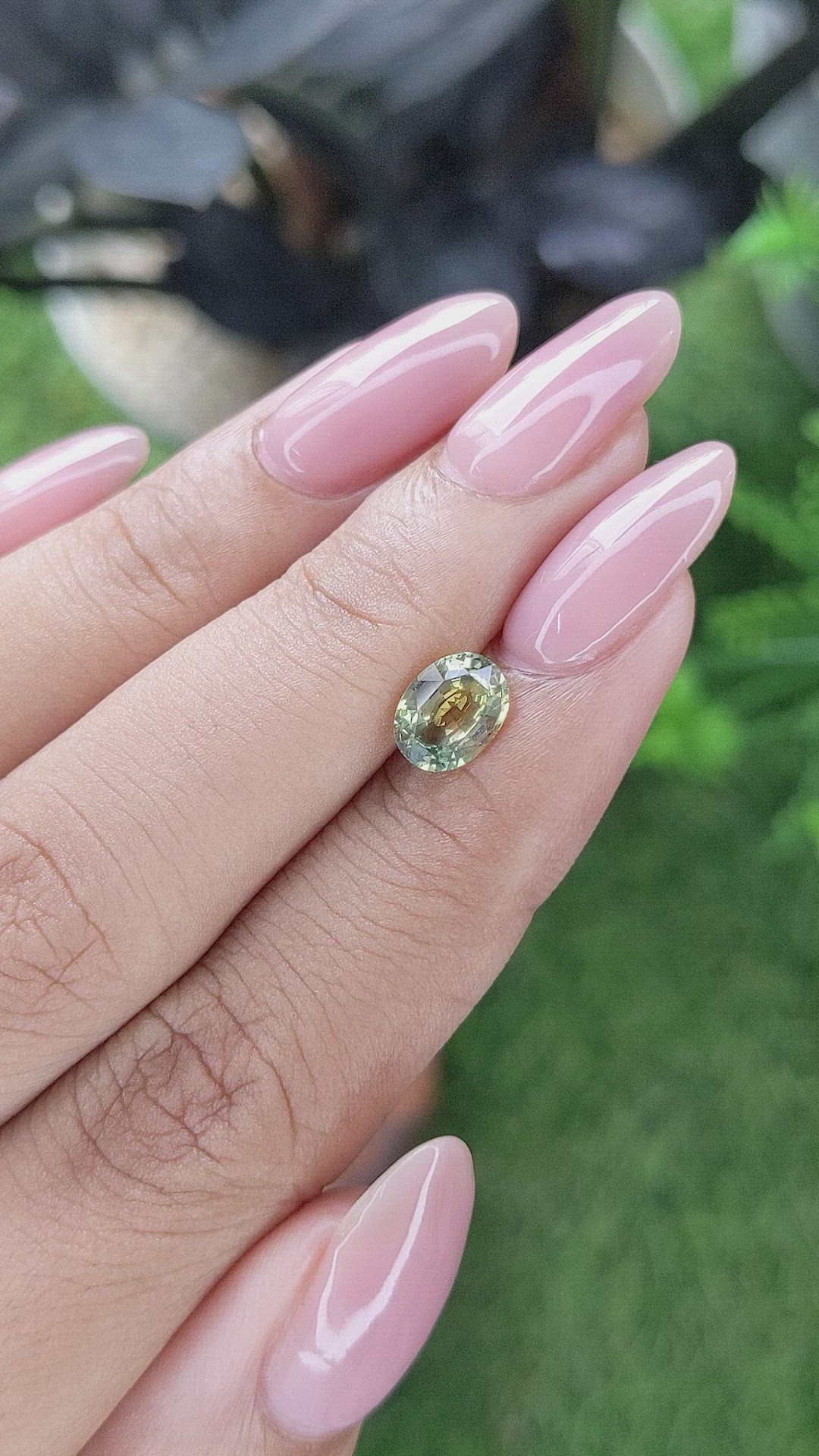 1.38 Ct. Yellowish Green Sapphire from Tanzania Size Video