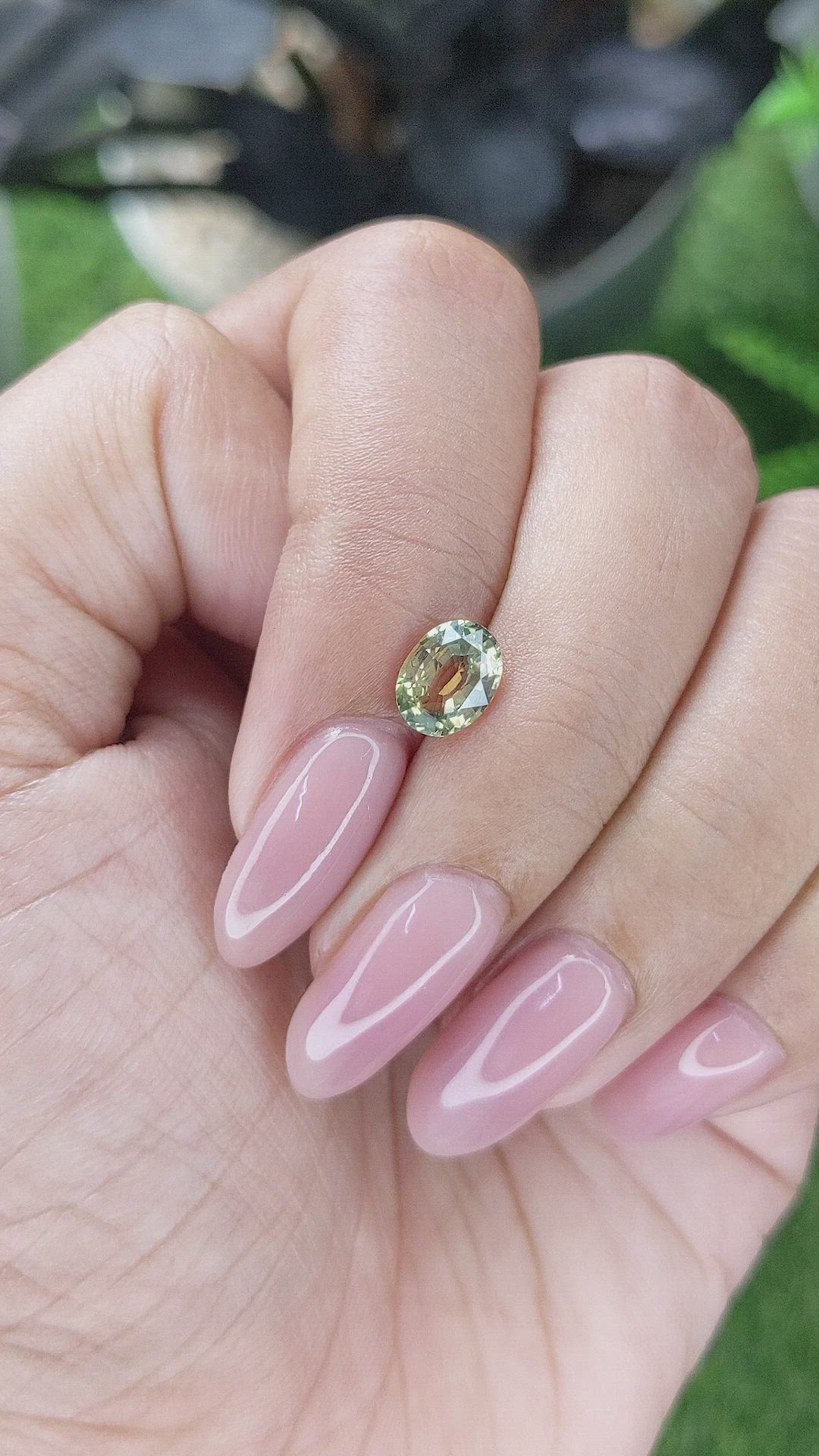 1.38 Ct. Yellowish Green Sapphire from Tanzania Size Video