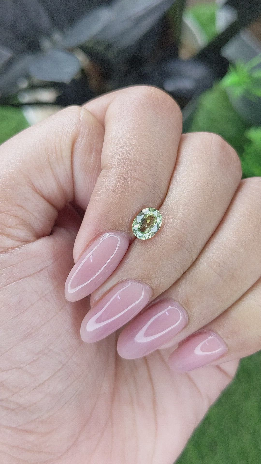 1.01 Ct. Yellowish Green Sapphire from Tanzania Size Video