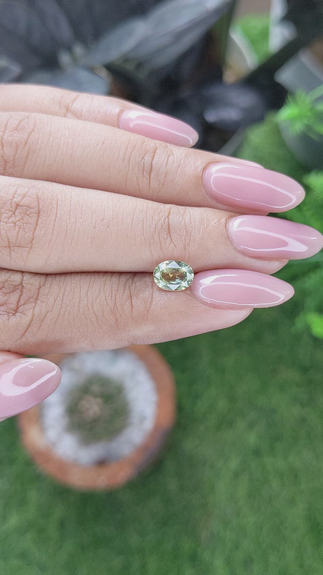 1.01 Ct. Yellowish Green Sapphire from Tanzania Size Video