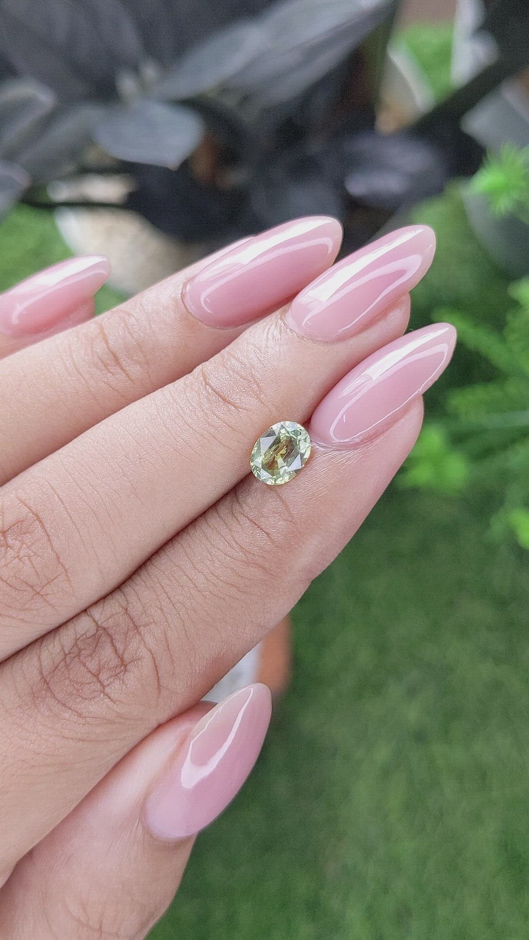 1.01 Ct. Yellowish Green Sapphire from Tanzania Size Video