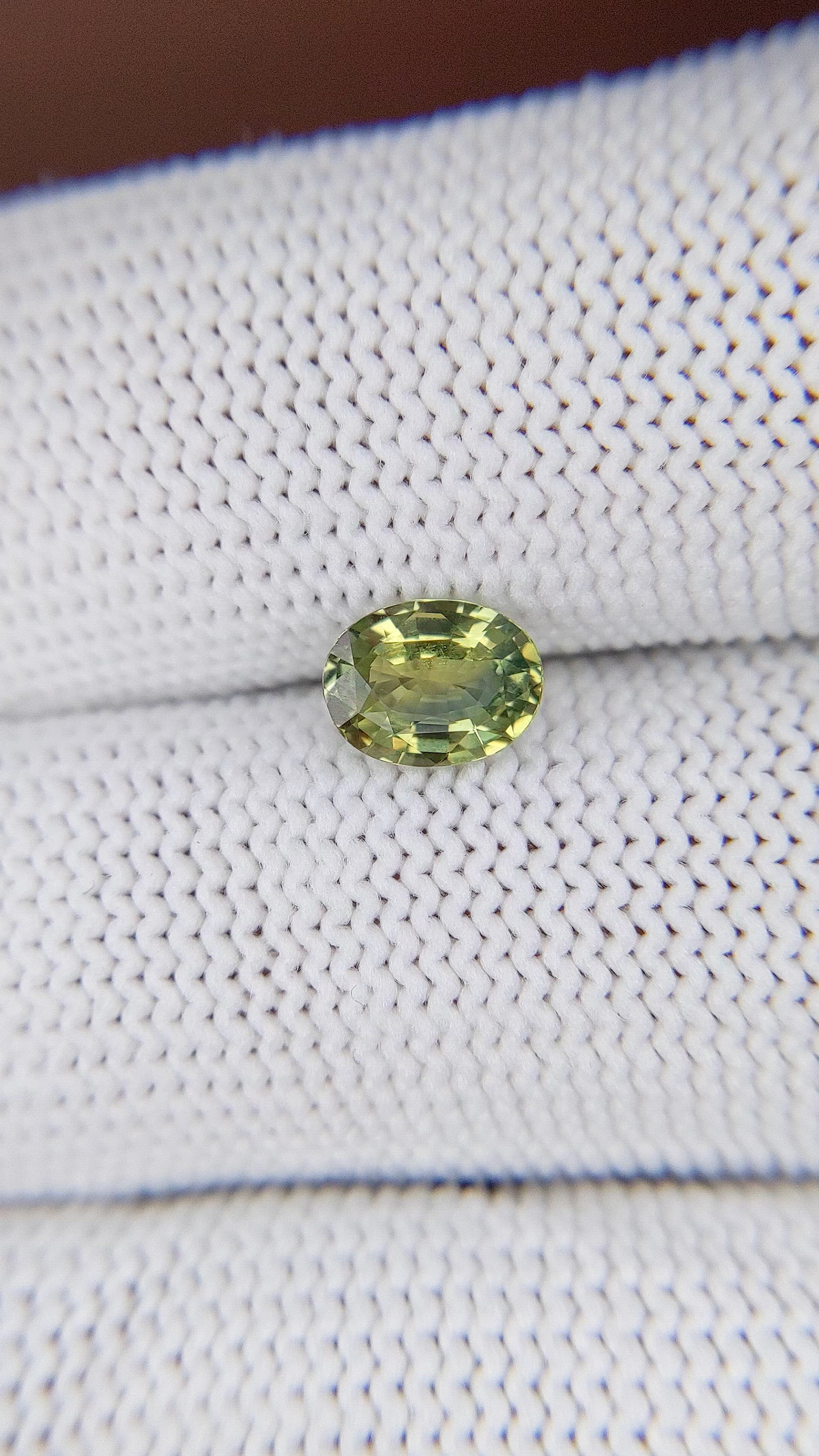1.01 Ct. Yellowish Green Sapphire from Tanzania Size Video
