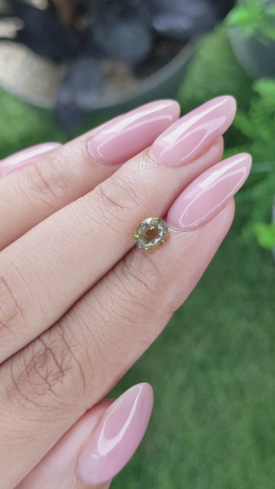 1.05 Ct. Yellowish Green Sapphire from Tanzania Size Video