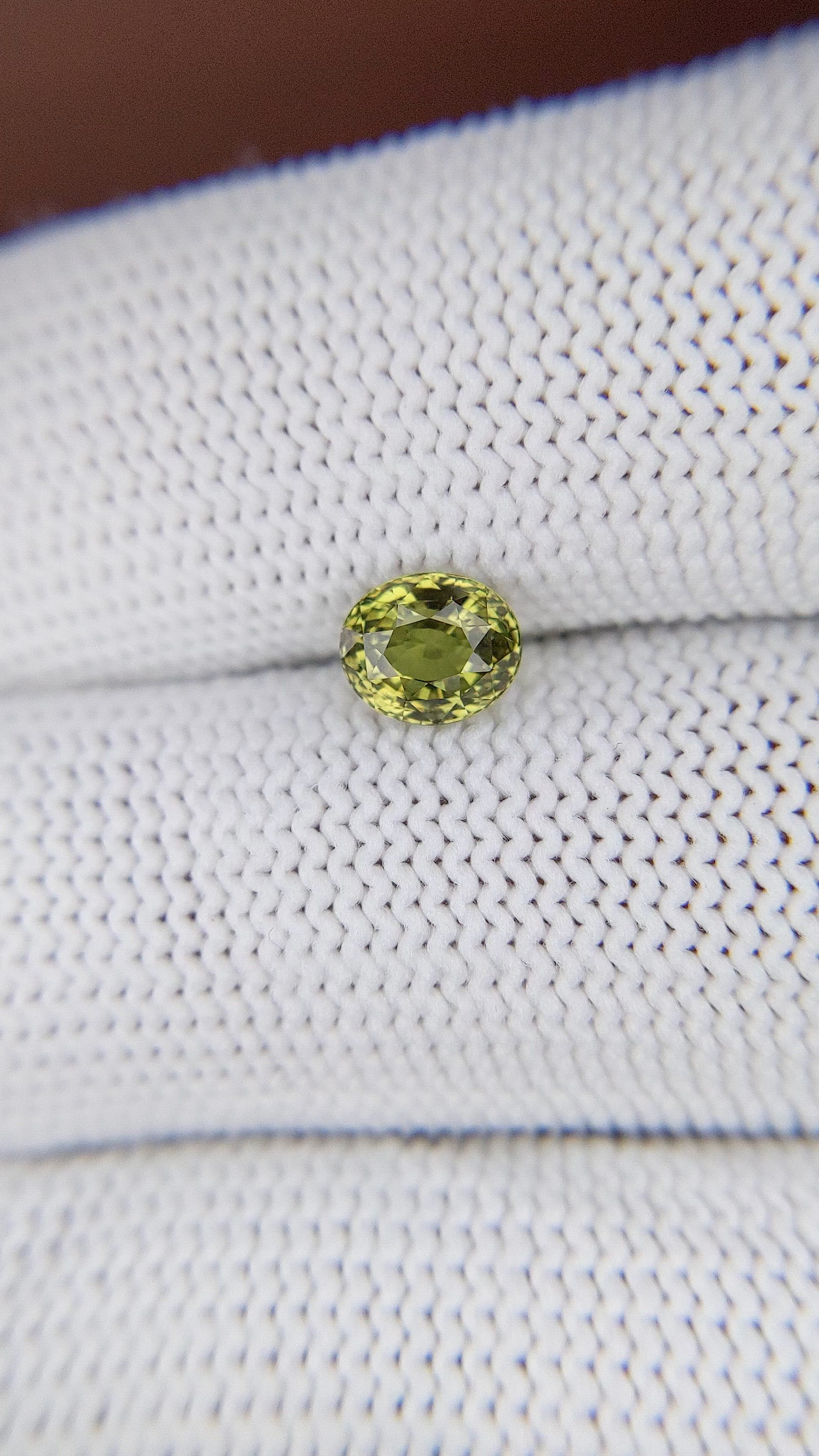 1.05 Ct. Yellowish Green Sapphire from Tanzania Size Video