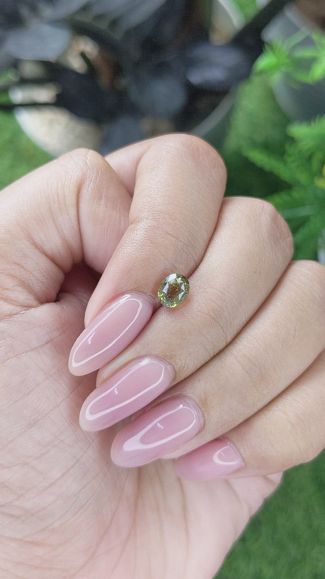 1.05 Ct. Yellowish Green Sapphire from Tanzania Size Video