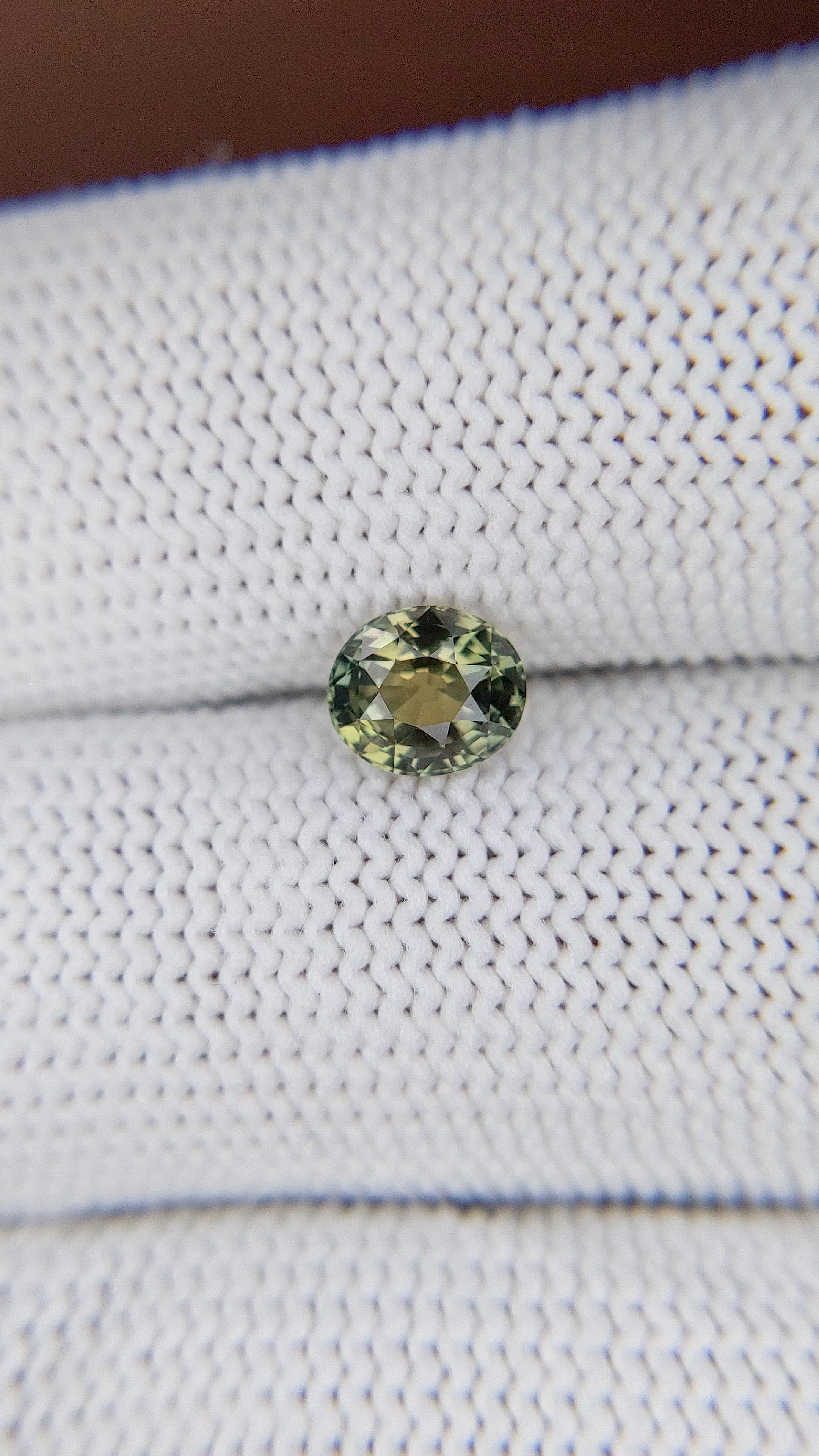 1.14 Ct. Yellowish Green Sapphire from Tanzania Size Video