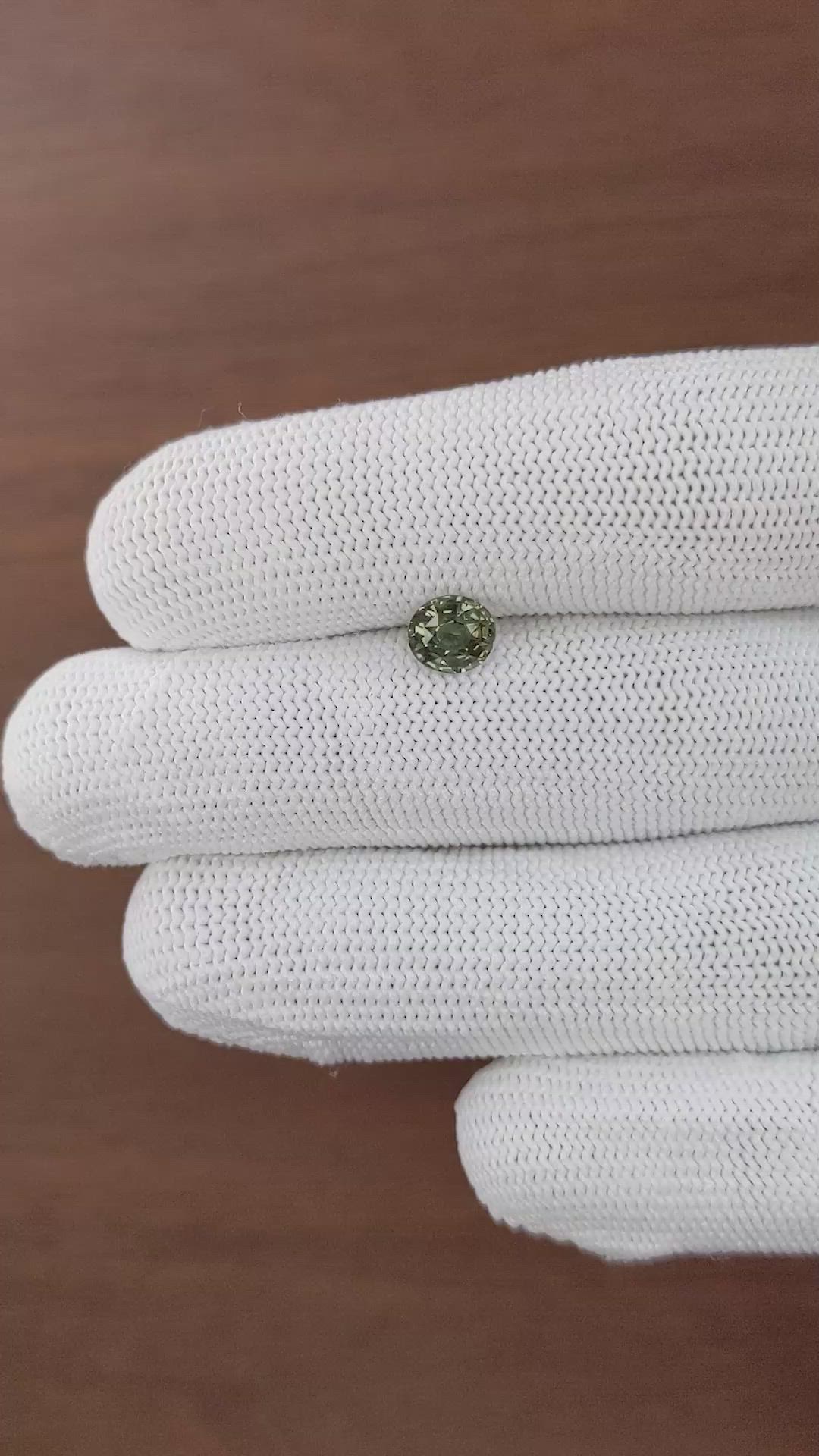 1.11 Ct. Yellowish Green Sapphire from Tanzania Size Video