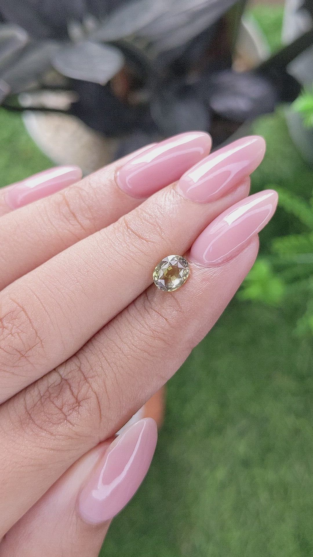 1.04 Ct. Yellowish Green Sapphire from Tanzania Size Video
