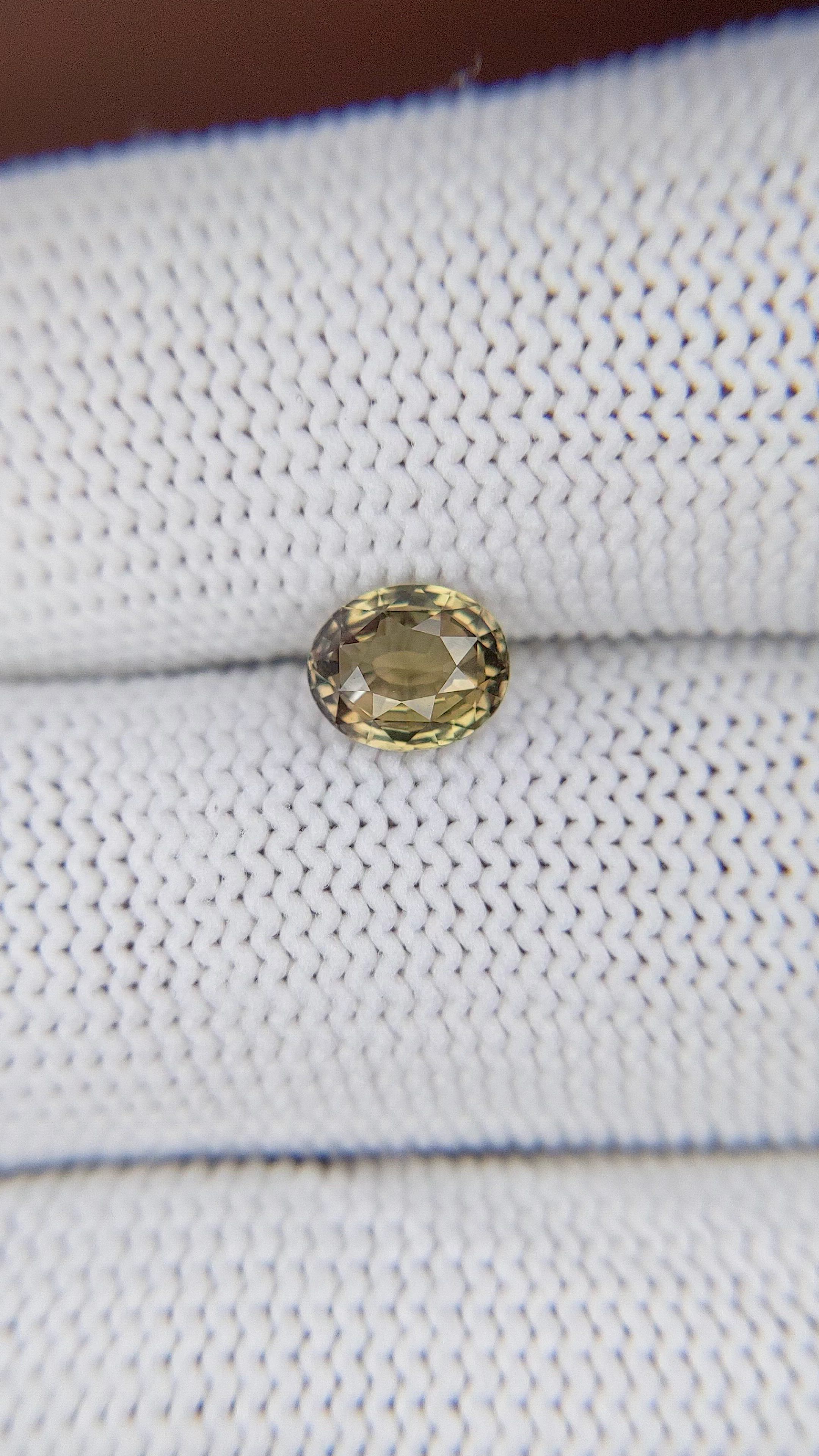 1.04 Ct. Yellowish Green Sapphire from Tanzania Size Video