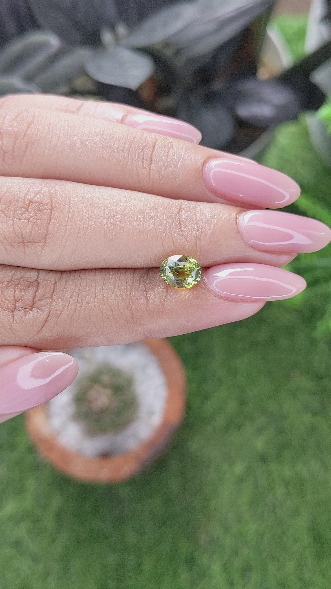 1.73 Ct. Yellowish Green Sapphire from Tanzania Size Video