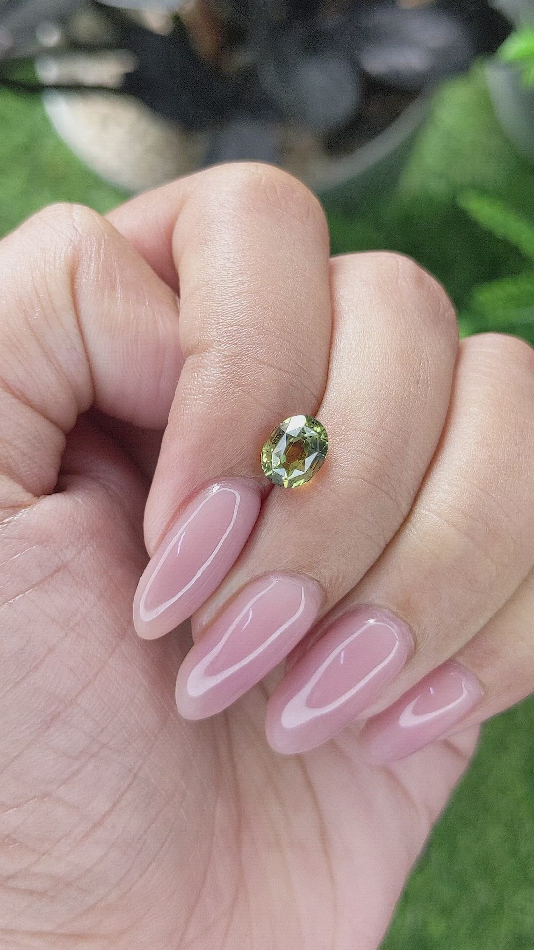 1.73 Ct. Yellowish Green Sapphire from Tanzania Size Video