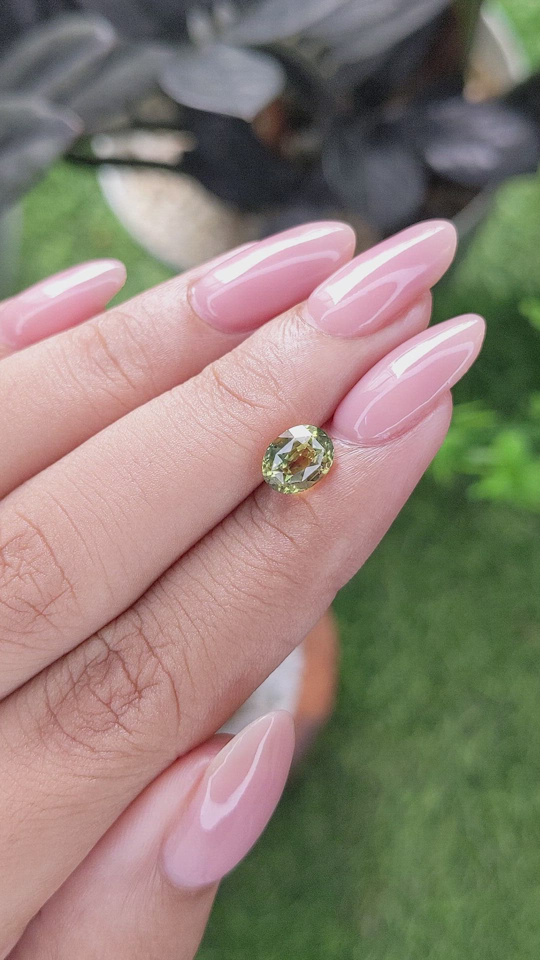 1.73 Ct. Yellowish Green Sapphire from Tanzania Size Video