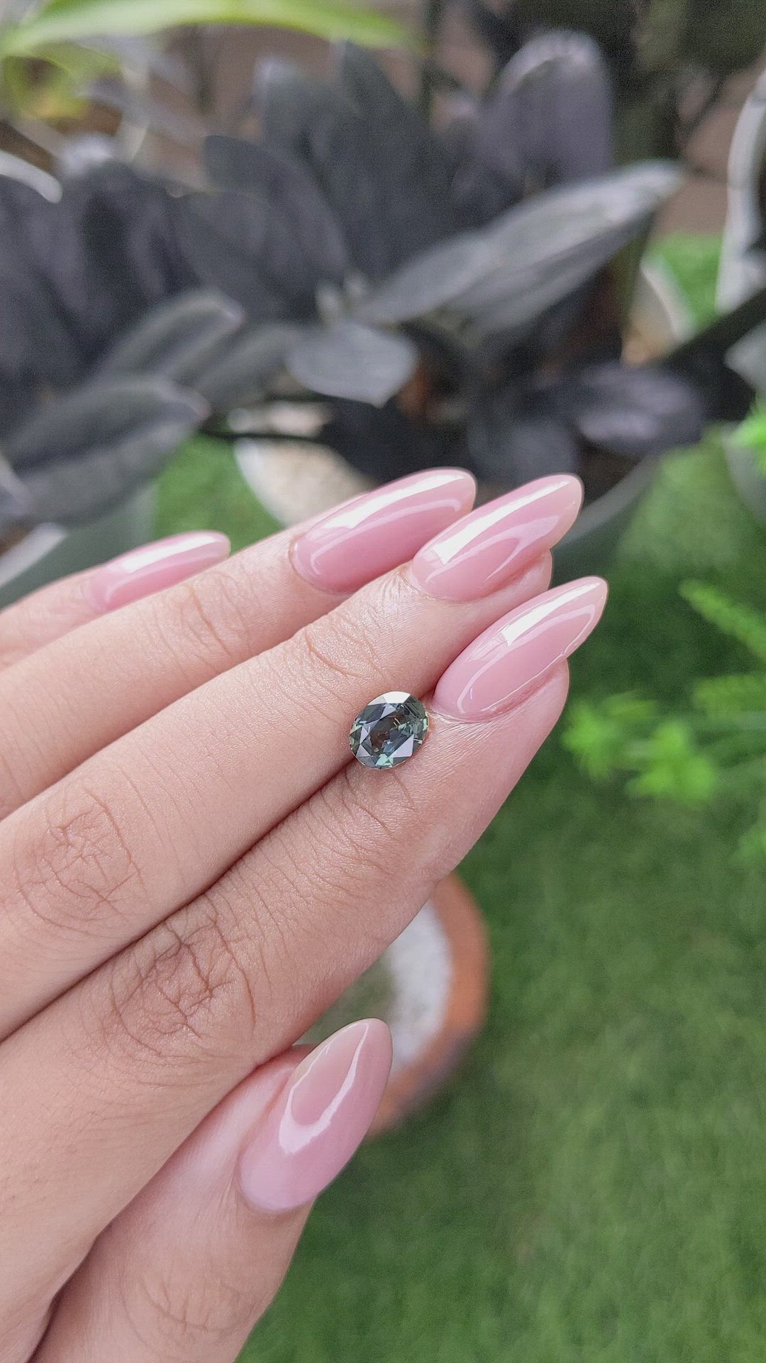 1.20 Ct. Bluish Green Sapphire from Tanzania Size Video