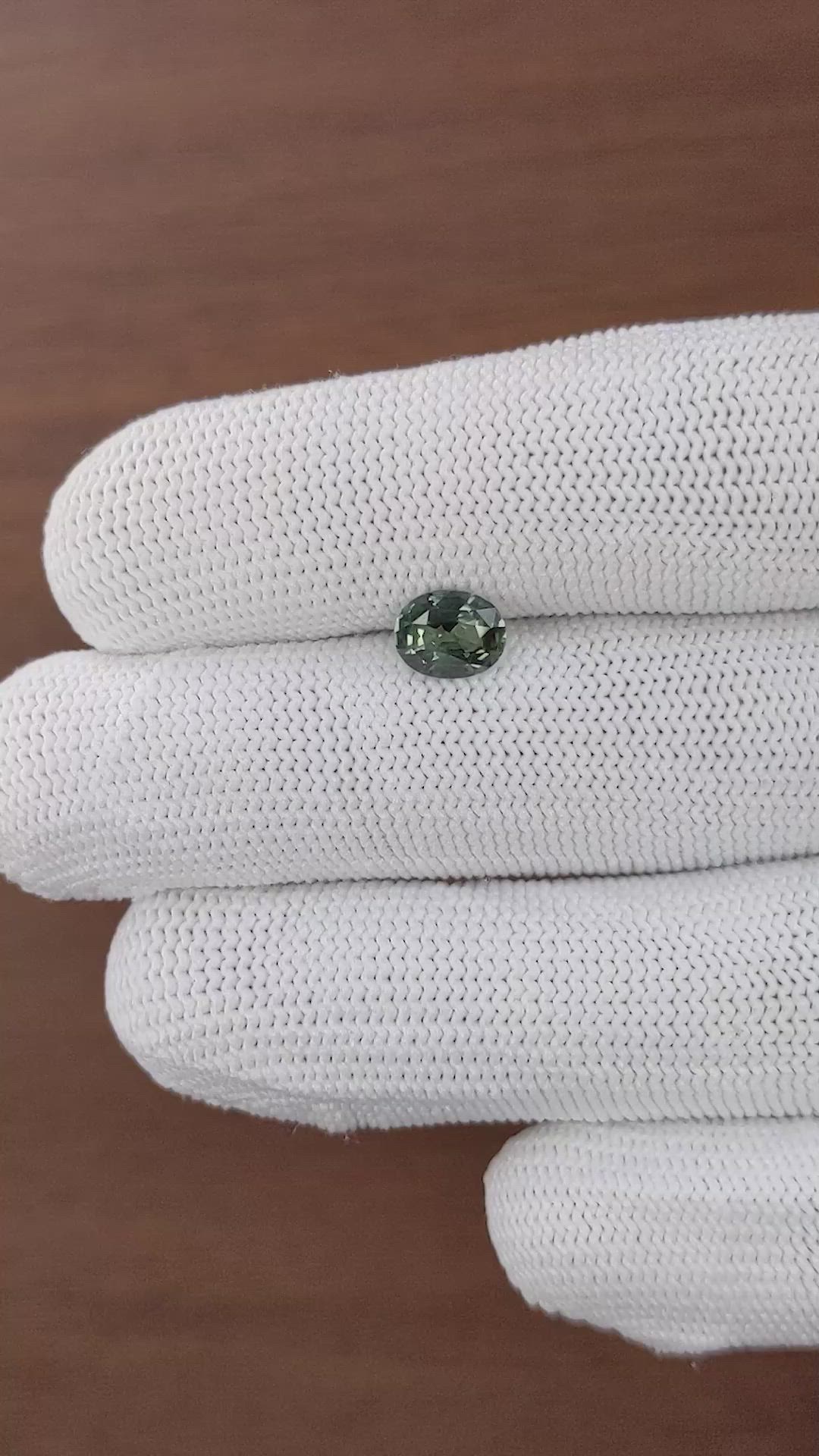 1.20 Ct. Bluish Green Sapphire from Tanzania Size Video