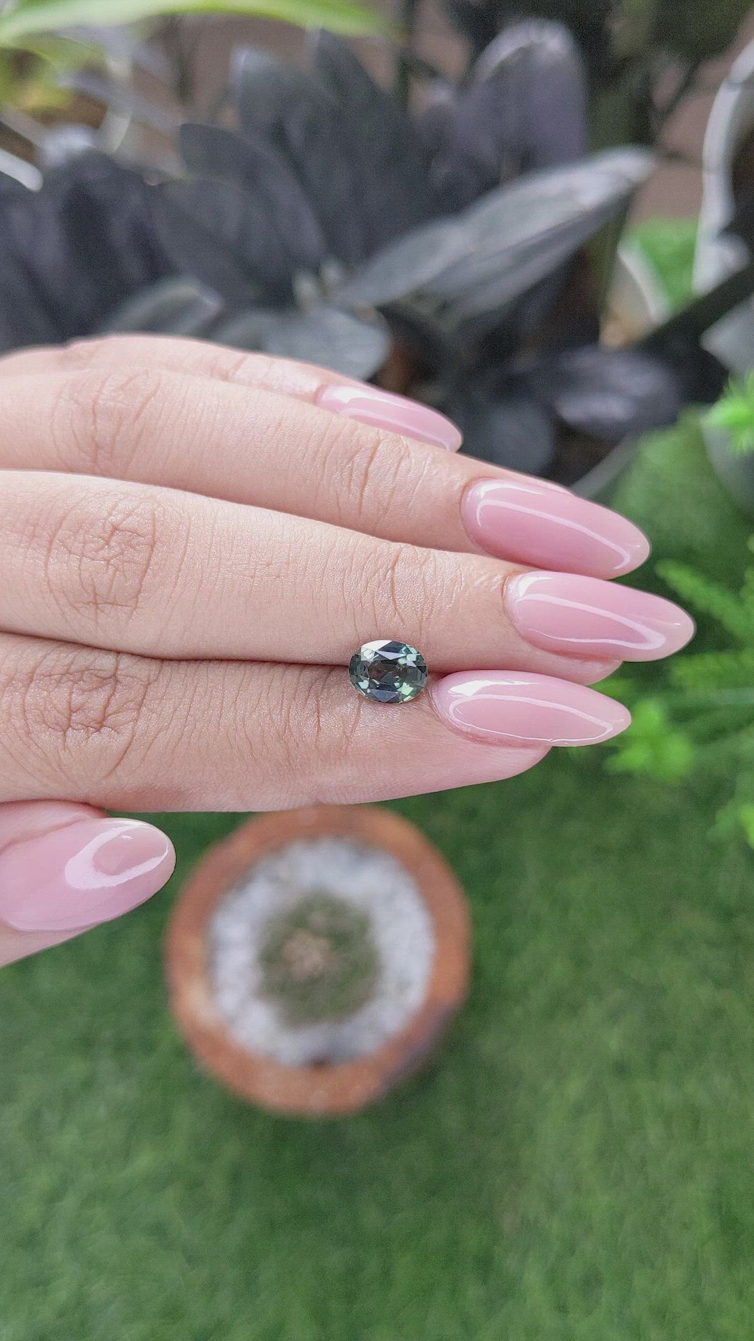 1.20 Ct. Bluish Green Sapphire from Tanzania Size Video
