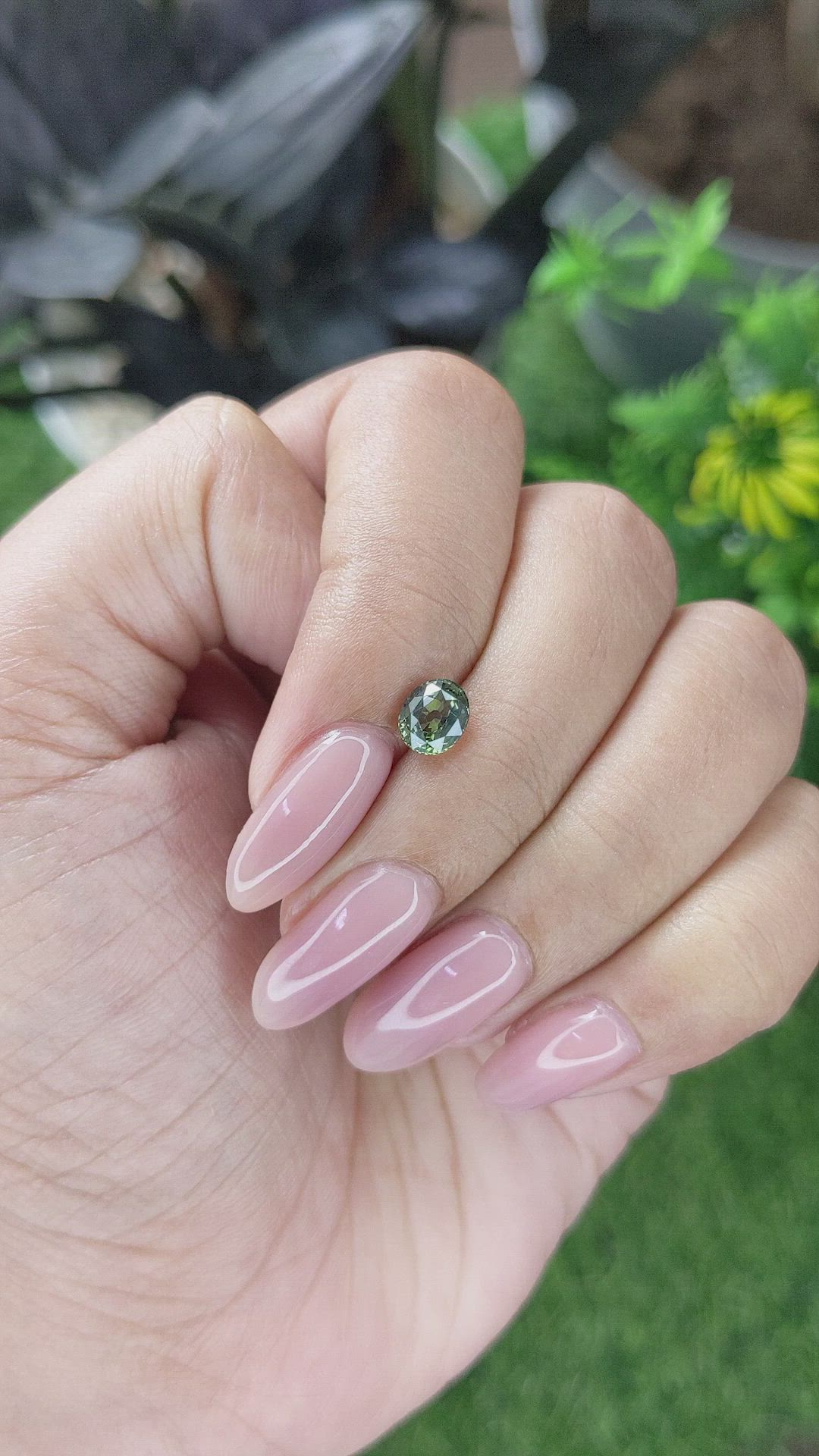 1.05 Ct. Yellowish Green Sapphire from Tanzania Size Video