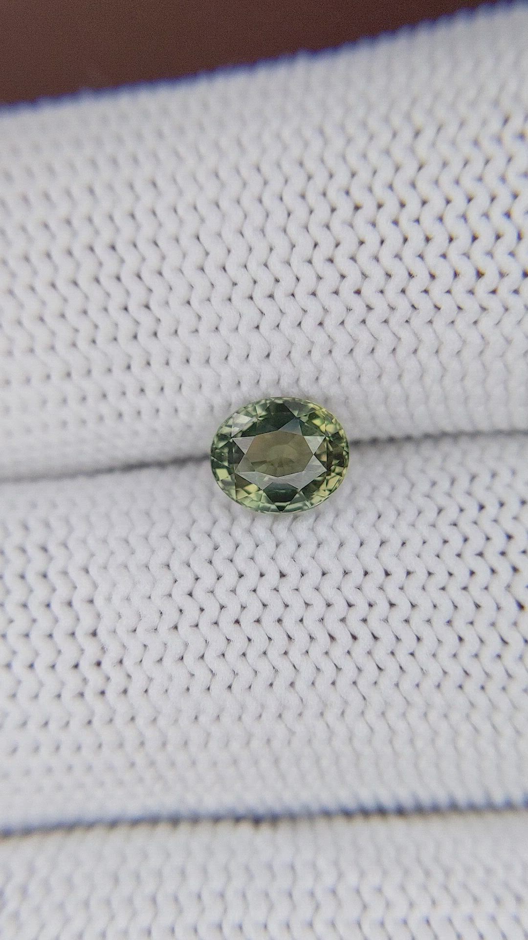 1.05 Ct. Yellowish Green Sapphire from Tanzania Size Video