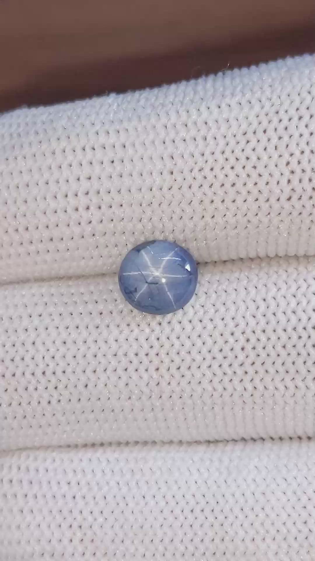 2.20 Ct. Greyish Blue Star Sapphire from Madagascar Size Video