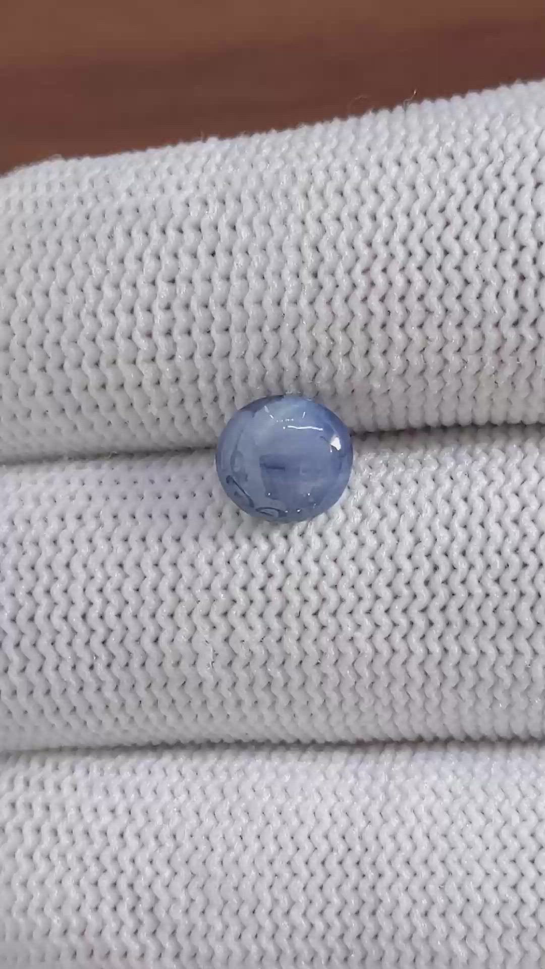 2.20 Ct. Greyish Blue Star Sapphire from Madagascar Size Video