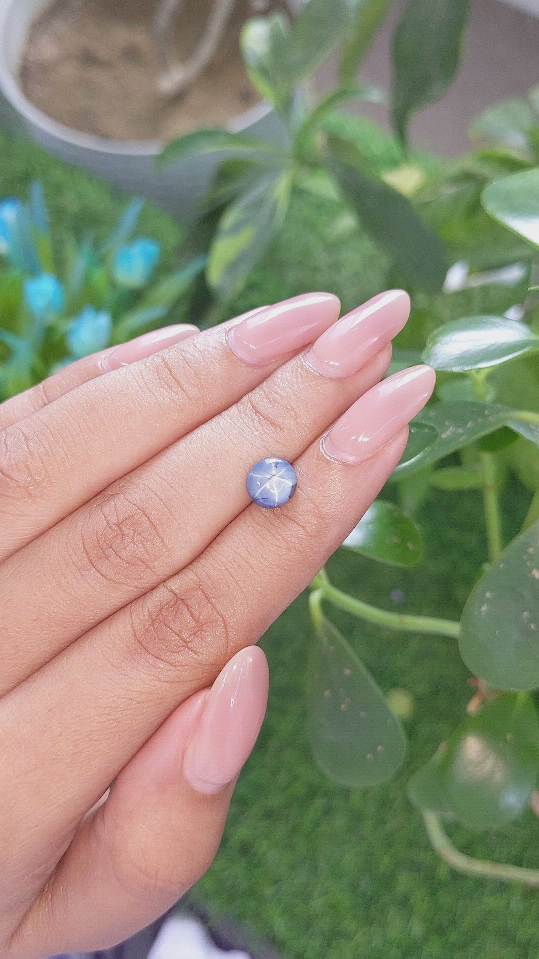 2.20 Ct. Greyish Blue Star Sapphire from Madagascar Size Video