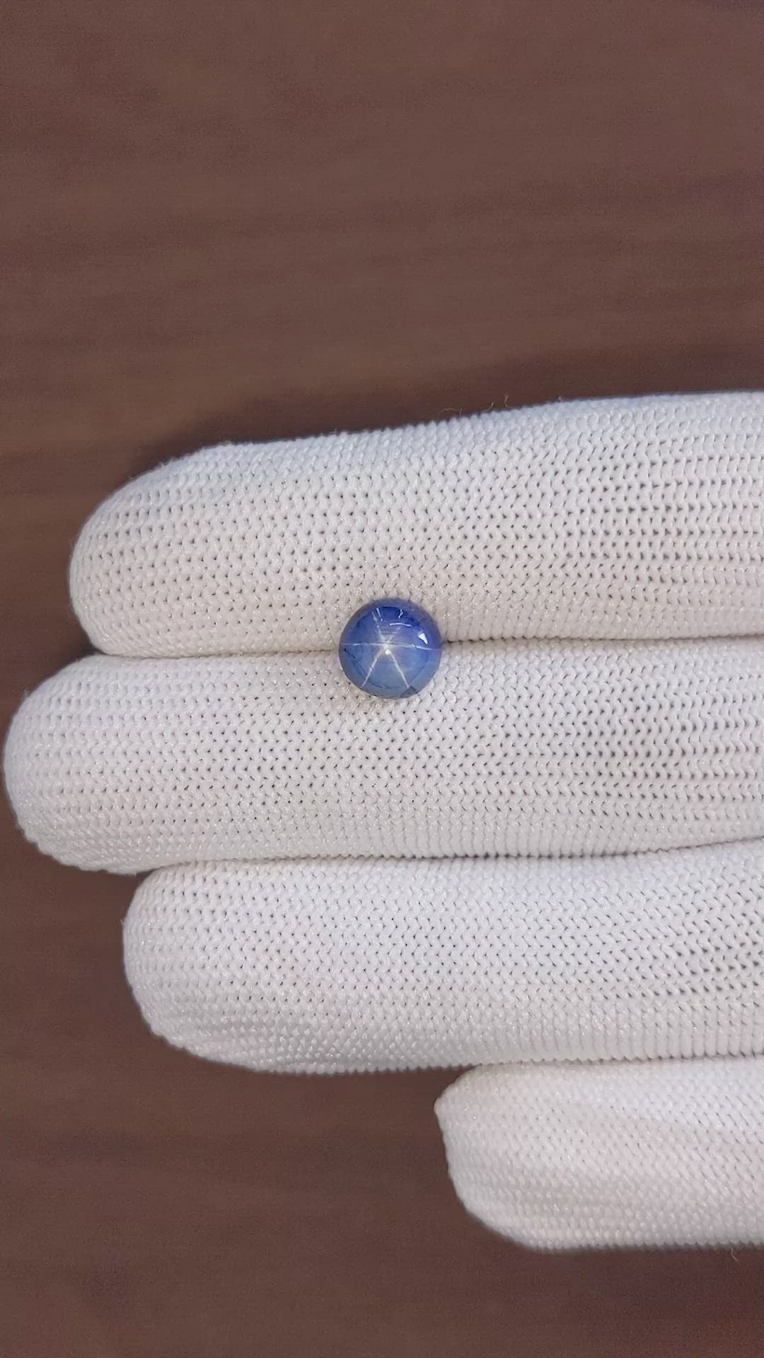 3.07 Ct. Blue Star Sapphire from Madagascar Size Video