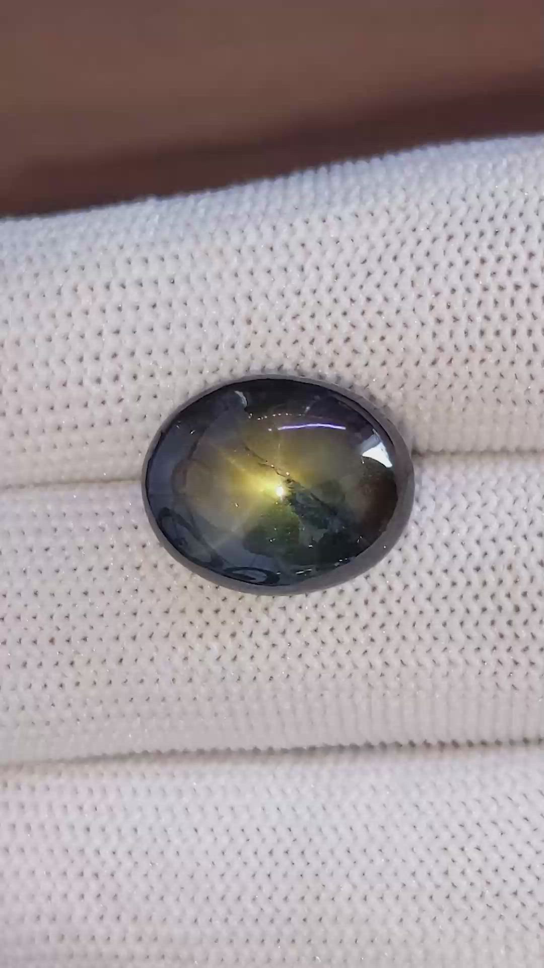 22.28 Ct. Greenish Blue Star Sapphire from Madagascar Size Video