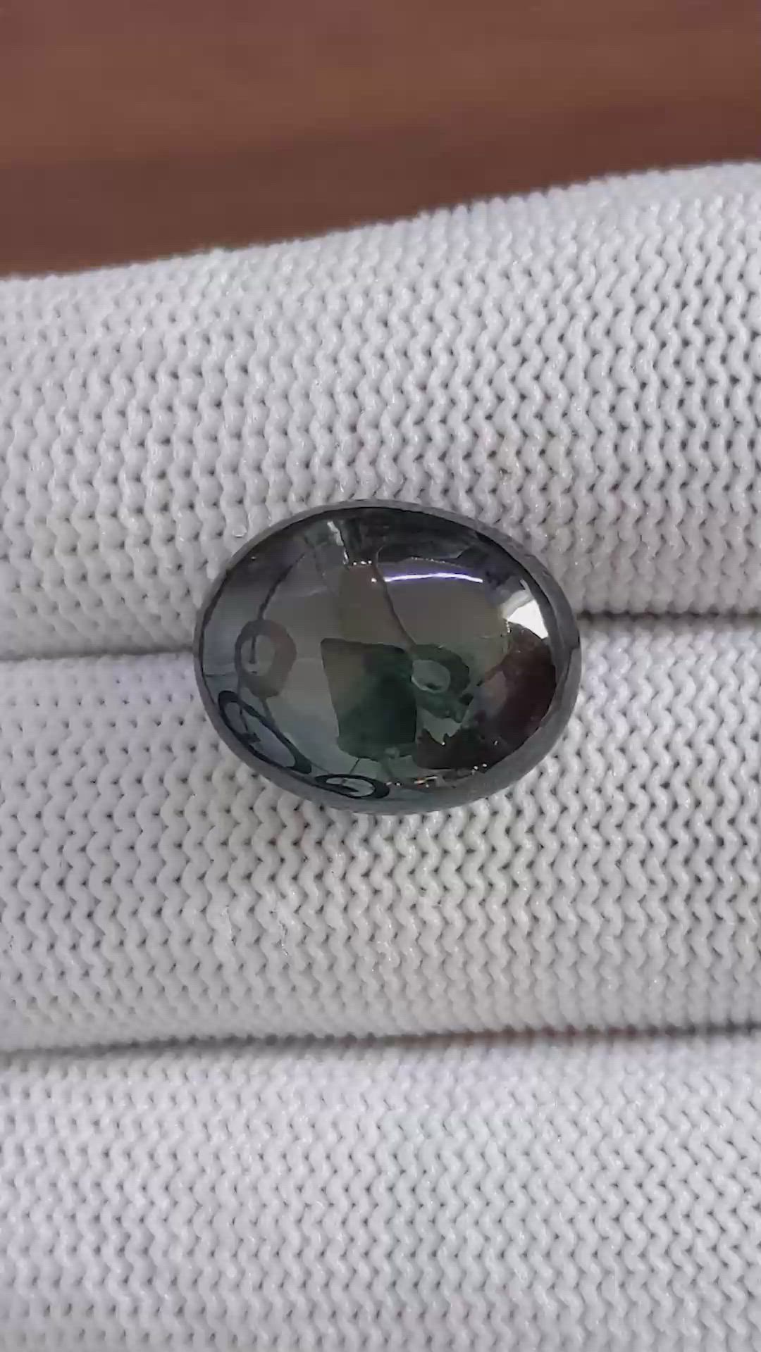 22.28 Ct. Greenish Blue Star Sapphire from Madagascar Size Video