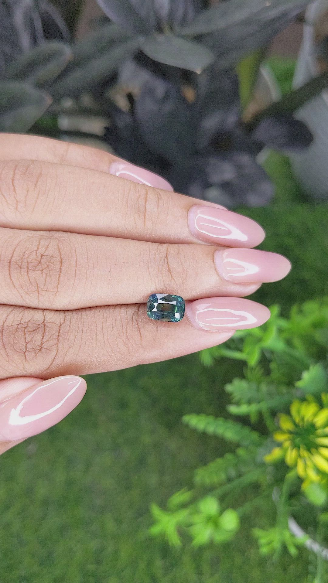 2.03 Ct. Greenish Blue Sapphire from Madagascar Size Video