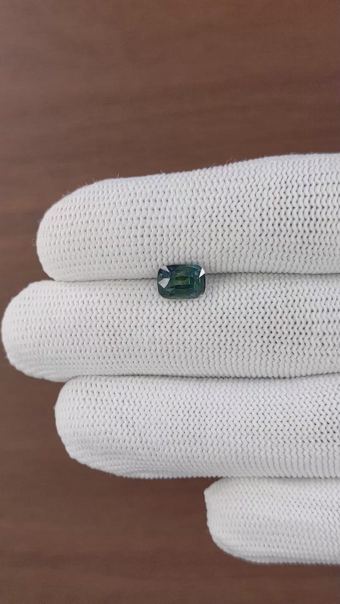 2.03 Ct. Greenish Blue Sapphire from Madagascar Size Video