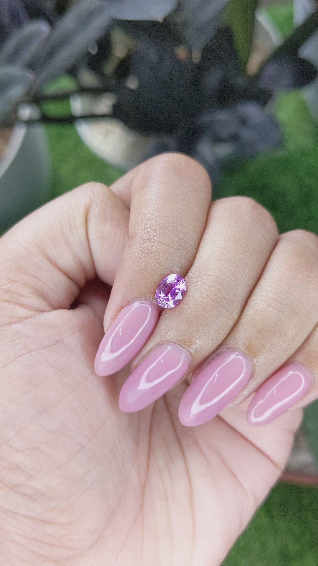 1.06 Ct. Pinkish Purple Sapphire from Madagascar Size Video