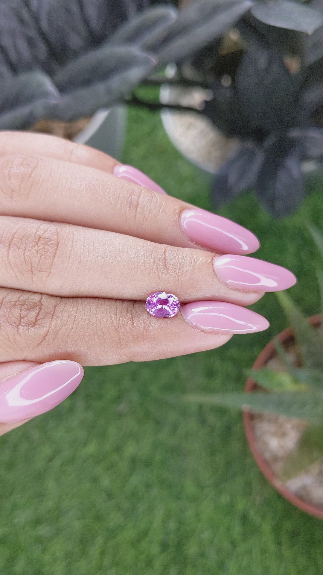 1.06 Ct. Pinkish Purple Sapphire from Madagascar Size Video