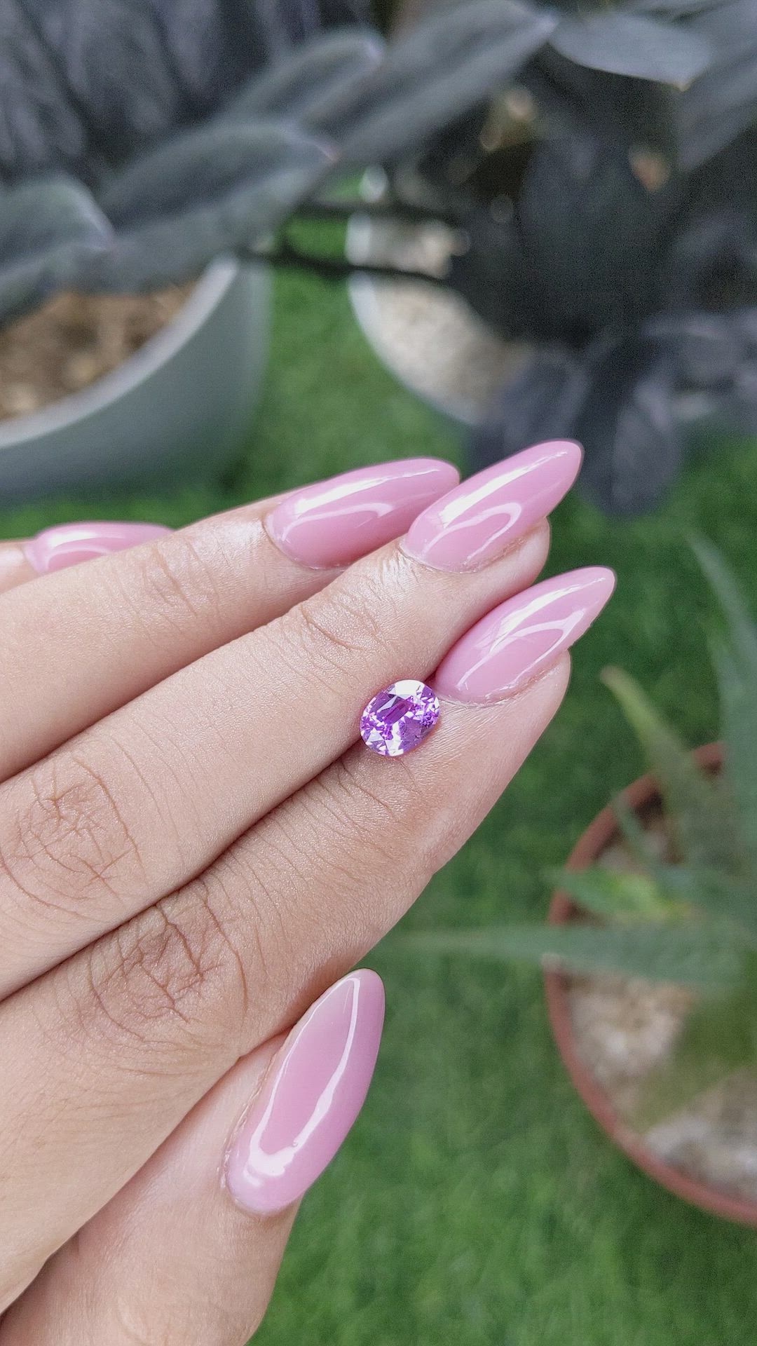 1.06 Ct. Pinkish Purple Sapphire from Madagascar Size Video