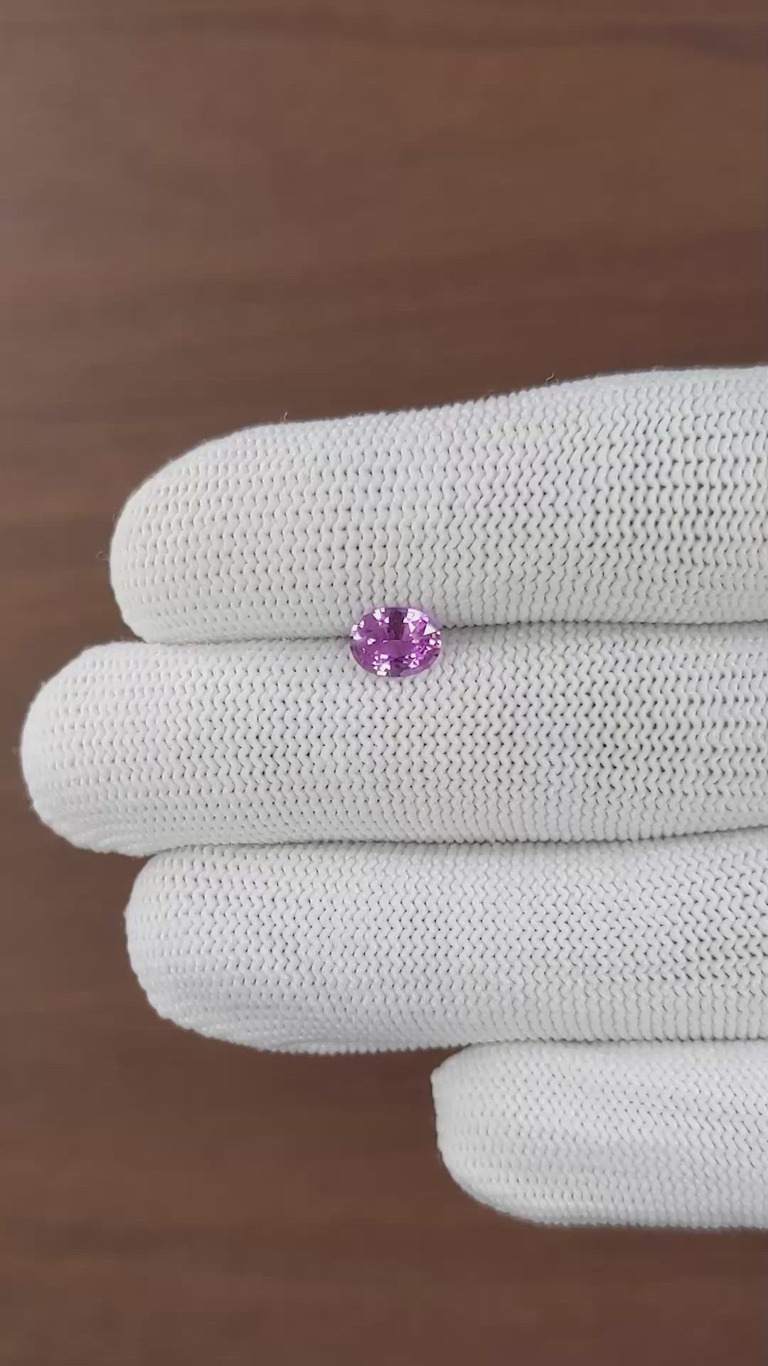 1.06 Ct. Pinkish Purple Sapphire from Madagascar Size Video
