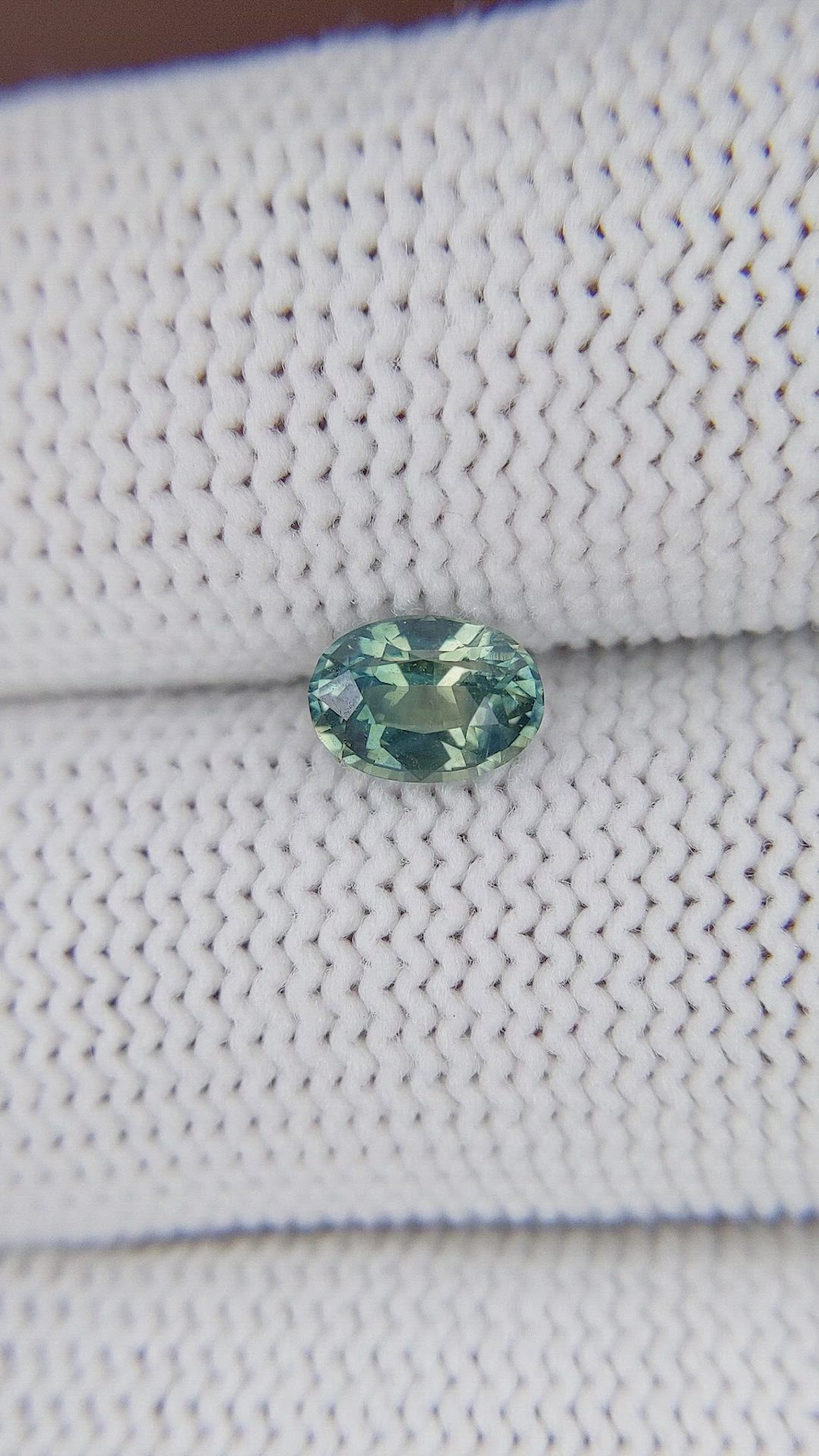 0.86 Ct. Bluish Green Sapphire from Madagascar Size Video