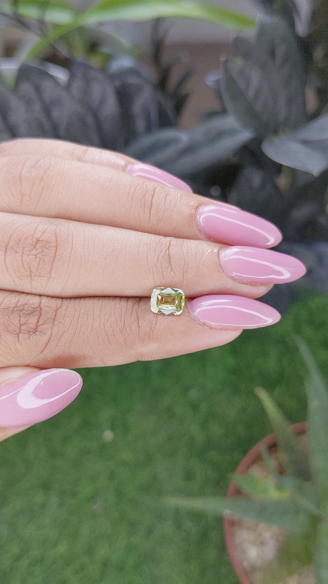 1.07 Ct. Greenish Yellow Sapphire from Madagascar Size Video