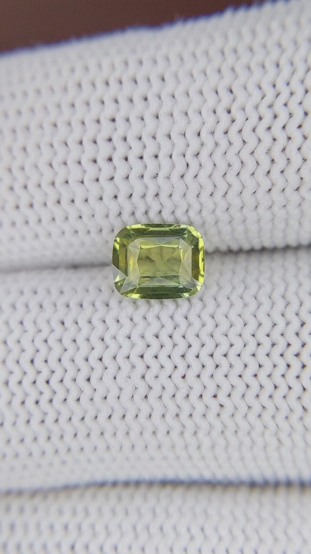 1.07 Ct. Greenish Yellow Sapphire from Madagascar Size Video