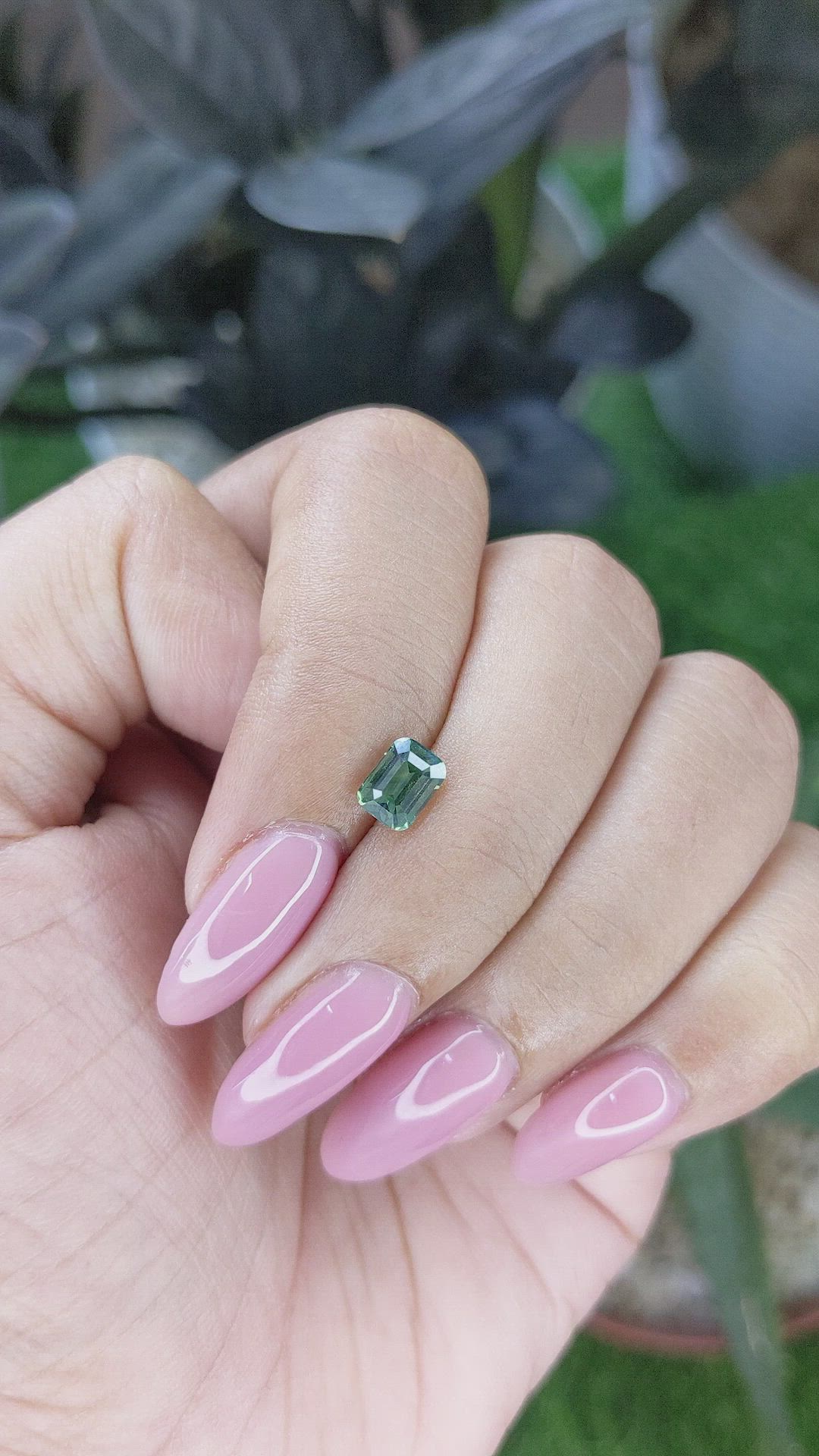1.01 Ct. Bluish Green Sapphire from Madagascar Size Video