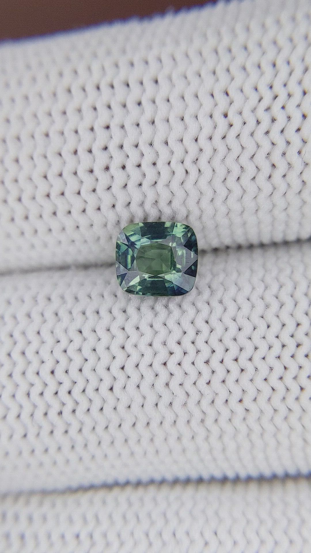 1.01 Ct. Bluish Green Sapphire from Madagascar Size Video