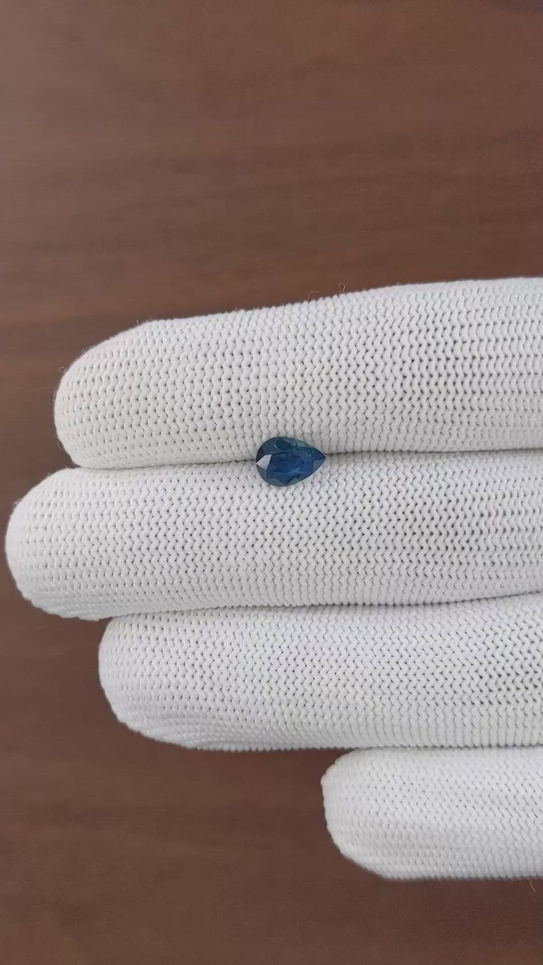 1.24 Ct. Greenish Blue Sapphire from Madagascar Size Video