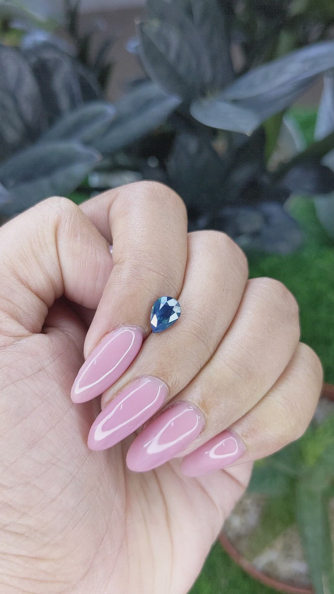 1.24 Ct. Greenish Blue Sapphire from Madagascar Size Video
